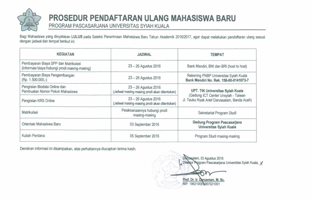 Pendaftaran-Ulang-Mahasiswa-Baru-PPs-UNSYIAH-2016-2017